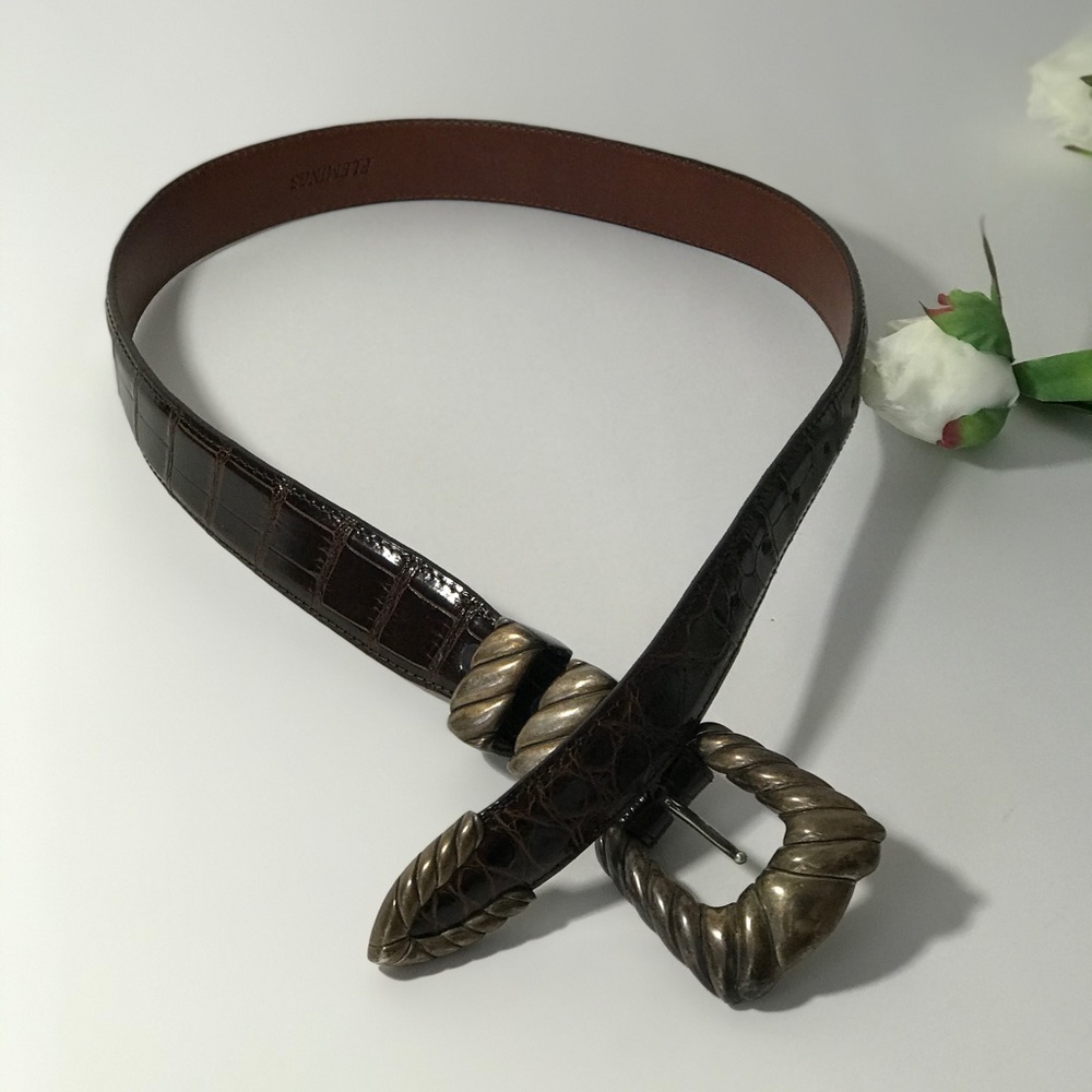 Flemings Sterling Genuine Alligator Leather Belt - Picture 2 of 8